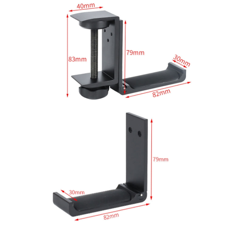 Headphone Bracket Internet Cafe Monitor Earphone Hanger Desktop Earphone Display Stand, Lock Clip Type (Silver)