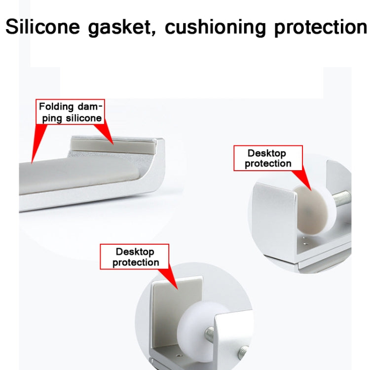 Headphone Bracket Internet Cafe Monitor Earphone Hanger Desktop Earphone Display Stand, Lock Clip Type (Silver)