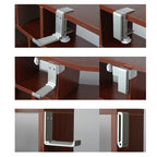 Headphone Bracket Internet Cafe Monitor Earphone Hanger Desktop Earphone Display Stand, Lock Clip Type (Silver)