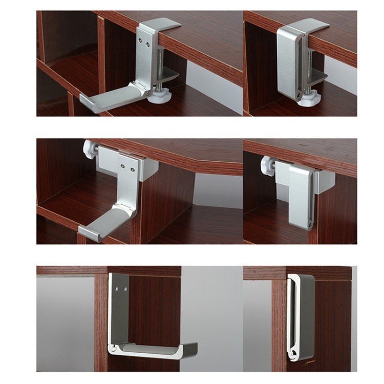 Headphone Bracket Internet Cafe Monitor Earphone Hanger Desktop Earphone Display Stand, Lock Clip Type (Silver)