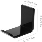 2 PCS Headphone Bracket Sticky Headset Hanger, Black, White