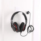 2 PCS Headphone Bracket Sticky Headset Hanger, Black, White