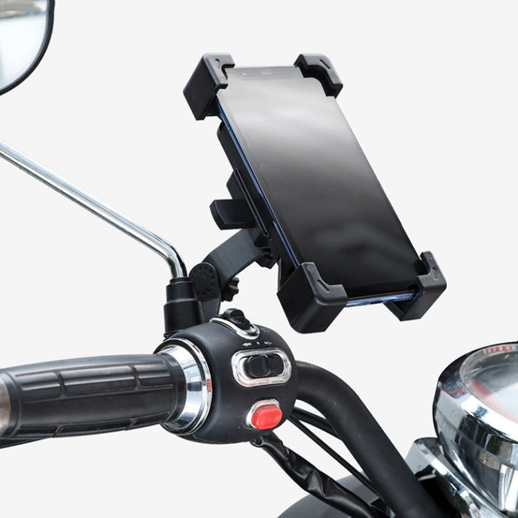 WHEEL UP Bicycle Automatic Bracket Motorcycle Mobile Phone Bicycle Navigation Rack, Upgrade-handlebar, Upgrade-Rearview Mirror