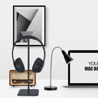 D6 Headset Aluminum Alloy Earphone Holder Internet Cafe Computer Headphone Hanger Display Shelf, Black, Silver Gray, Rose Gold