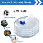 PE Folding Water Bag Shrink Bucket Outdoor Portable Water Bottle, 3L, 5L, 8L, 10L