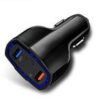 2 PCS QC3.0 Fast Charge Car Charger 3.5A Dual USB With Type-C Interface Output Car Charger, Black, White
