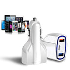 2 PCS QC3.0 Fast Charge Car Charger 3.5A Dual USB With Type-C Interface Output Car Charger, Black, White
