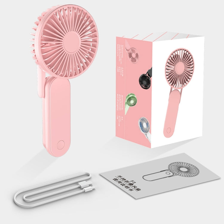 F1 USB Portable Lazy Hanging Neck Fan Mini Folding Handheld Fan, White, Pink, Green, Black