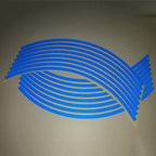 Motorcycle 18inch Wheel Stickers Modified Wheel Reflective Stickers, Blue, Red, Orange, Green, Silver, Black, Yellow