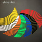 Motorcycle 18inch Wheel Stickers Modified Wheel Reflective Stickers, Blue, Red, Orange, Green, Silver, Black, Yellow