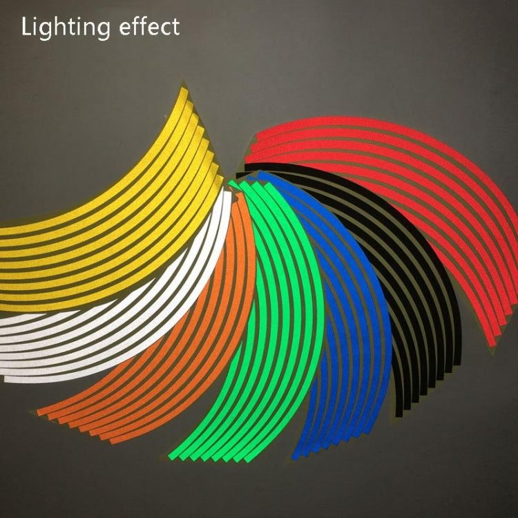 Motorcycle 18inch Wheel Stickers Modified Wheel Reflective Stickers, Blue, Red, Orange, Green, Silver, Black, Yellow