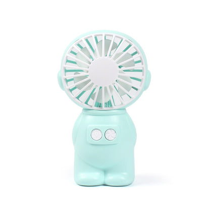 FY040 2 PCS Portable Outdoor USB Handheld Fan Desktop Office Mini Night Light Fan, Pink, Blue, Green