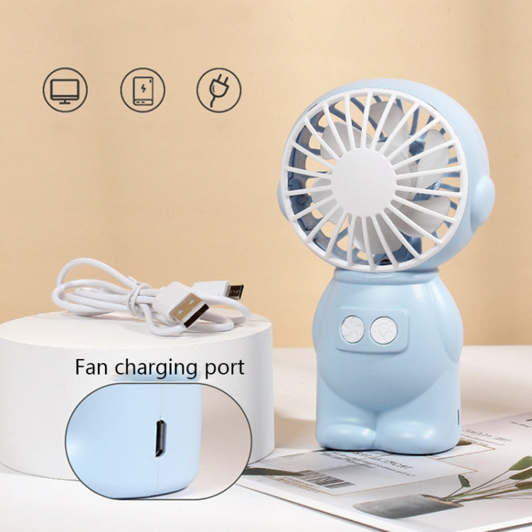 FY040 2 PCS Portable Outdoor USB Handheld Fan Desktop Office Mini Night Light Fan, Pink, Blue, Green