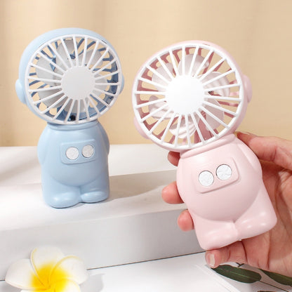 FY040 2 PCS Portable Outdoor USB Handheld Fan Desktop Office Mini Night Light Fan, Pink, Blue, Green