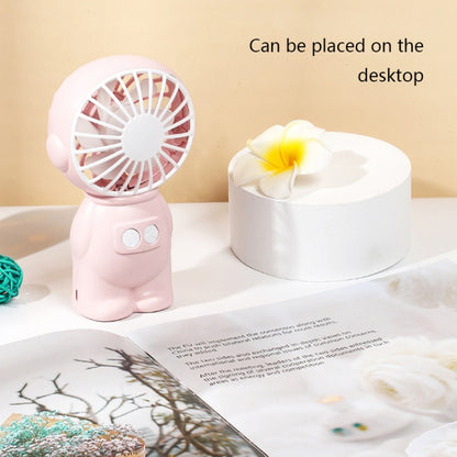 FY040 2 PCS Portable Outdoor USB Handheld Fan Desktop Office Mini Night Light Fan, Pink, Blue, Green