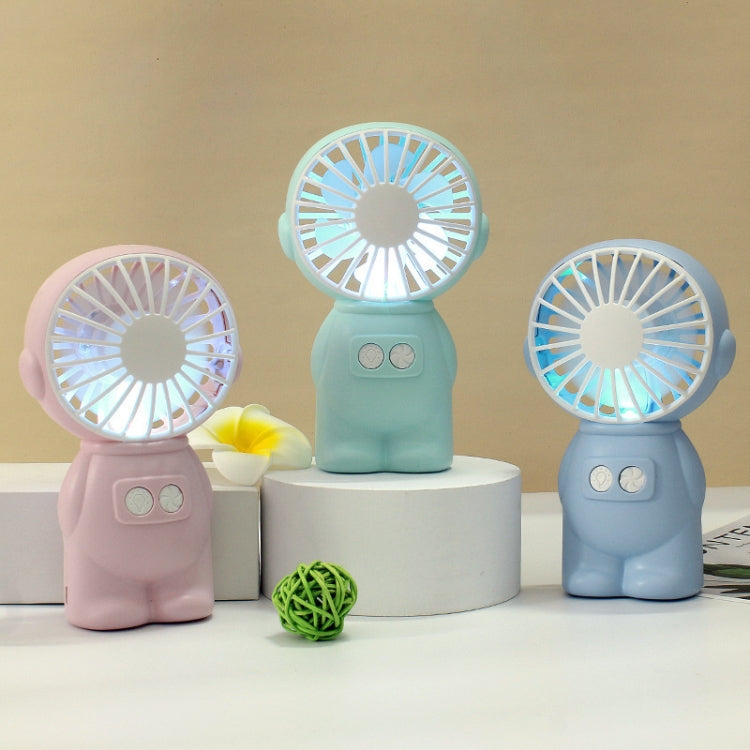 FY040 2 PCS Portable Outdoor USB Handheld Fan Desktop Office Mini Night Light Fan, Pink, Blue, Green