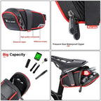 WEST BIKING Bicycle Waterproof Tail Bag Mountain Bike Riding Equipment Saddle Bag, Small (Black Red), Small (Black Gray), Large (Black Red), Large (Black Gray)
