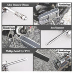 GIYO 13 In 1 Bicycle Repair Combination Tool Multifunctional Mountain Bike Bicycle Repair Tool, GIYO 13 In 1