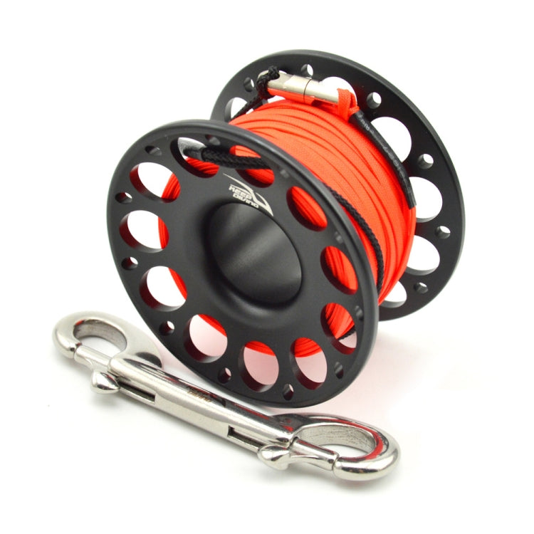 KEEP DIVING Aviation Sluminum Reel Double Hook Diving Buoy Rope Release Device, 30m Black, 15m Black