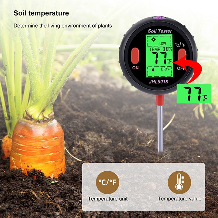 Five-In-One Soil Meter PH Humidity Temperature Photometry Detector PH Photometry Multifunctional Detector, 5 In 1