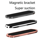 F601 4 PCS One Word Long Magnet Car Bracket Car Navigation Lazy Magnetic Metal Bracket, Water Chestnut Black, Water Chestnut Silver, Water Chestnut Gold, Rounded Black, Rounded Silver, Rounded Gold