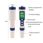 EZ-9909 PH/Salinity/Temperature/TDS/EC 5-in-1 Test Pen Multifunctional Water Quality Detector, 5-in-1 Test Pen