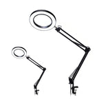 LED Eye Protection Reading Book Light USB Folding Clip Magnifying Glass Electronic Maintenance Light, 5X-S (Black)