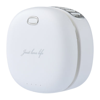 Lazy Hanging Neck Small Fan Usb Rechargeable Mini Portable Leafless Fan, Vintage Green, Cherry Blossom Powder, White