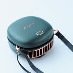Lazy Hanging Neck Small Fan Usb Rechargeable Mini Portable Leafless Fan, Vintage Green, Cherry Blossom Powder, White