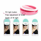 Ring-Shaped Mobile Phone Selfie Fill Light LED Flashlight For Live Photography, White, Black, Pink