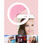 Ring-Shaped Mobile Phone Selfie Fill Light LED Flashlight For Live Photography, White, Black, Pink