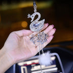 Car Pendant Crystal Swan Car Rearview Mirror Pendant, Crystal Swan