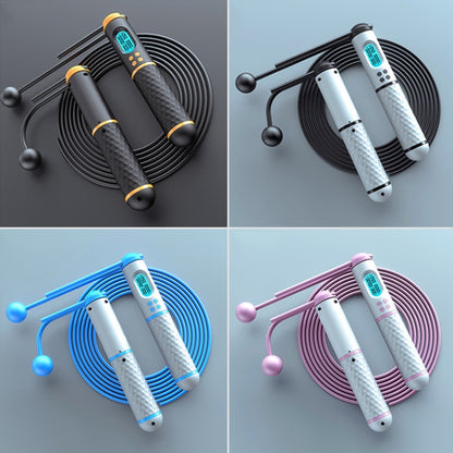 Rope / Cordless Dual-use Version Student Exam Exercise Fitness Smart Counting Skipping Rope with Load Weight, Black Yellow