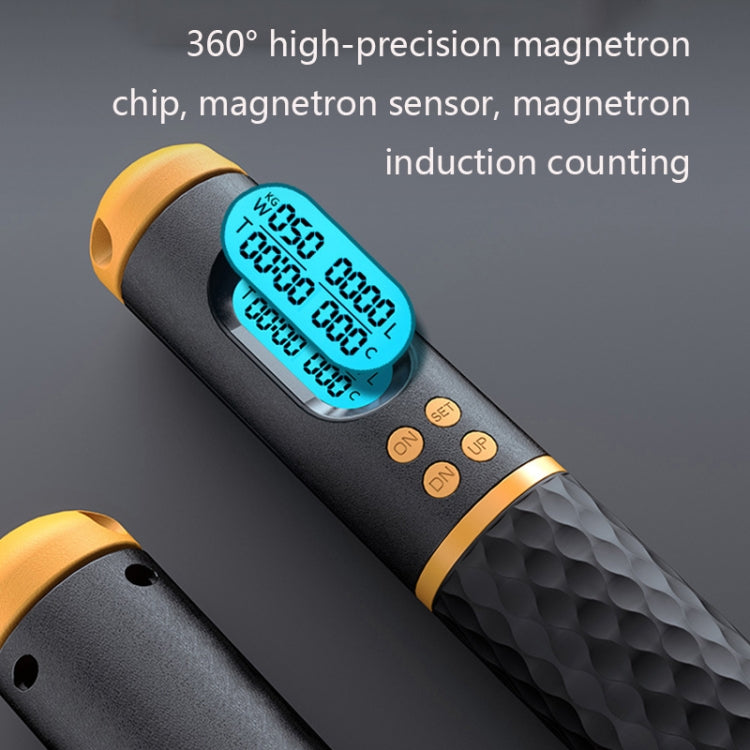 Rope / Cordless Dual-use Version Student Exam Exercise Fitness Smart Counting Skipping Rope with Load Weight, Black Yellow