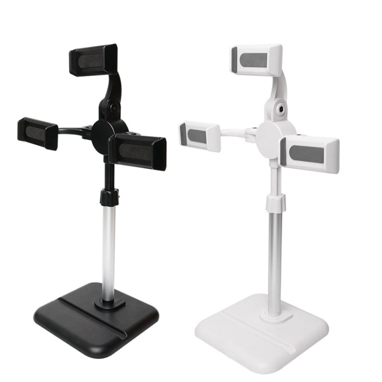 Telescopic Adjustment Live Frame Desktop Tablet Mobile Phone Bracket, Specification:, K06 Three-seat  (Black), K06 Three-seat (White), K07 Three-seat With Fill Light  (Black), K07 Three-seat With Fill Light (White), K05 Flat Plate  (Black Green)       ...