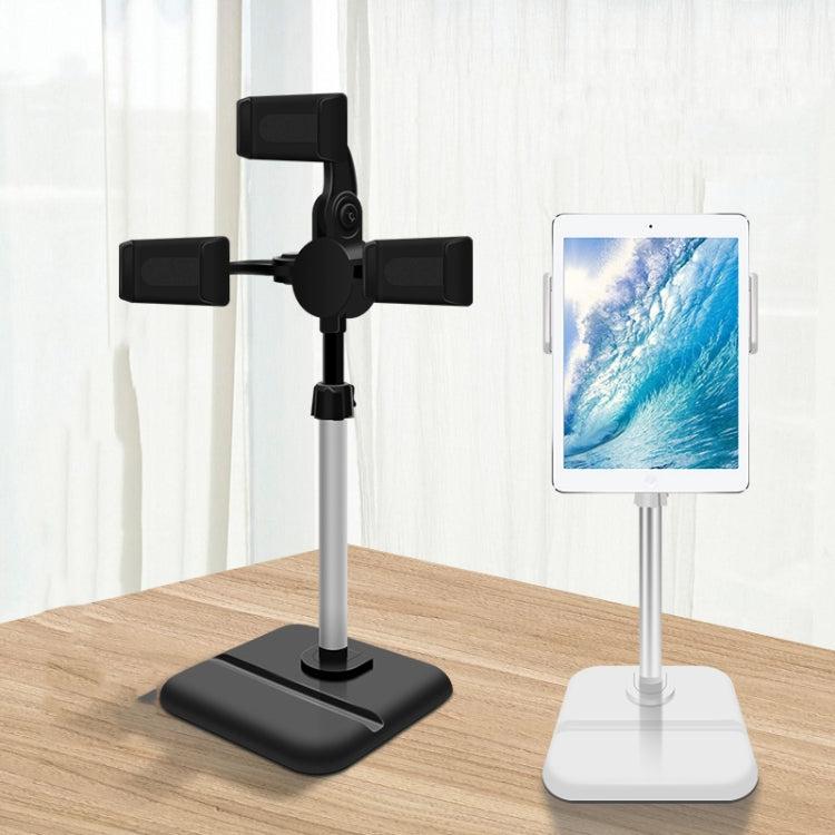 Telescopic Adjustment Live Frame Desktop Tablet Mobile Phone Bracket, Specification:, K06 Three-seat  (Black), K06 Three-seat (White), K07 Three-seat With Fill Light  (Black), K07 Three-seat With Fill Light (White), K05 Flat Plate  (Black Green)       ...