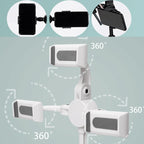 Telescopic Adjustment Live Frame Desktop Tablet Mobile Phone Bracket, Specification:, K06 Three-seat  (Black), K06 Three-seat (White), K07 Three-seat With Fill Light  (Black), K07 Three-seat With Fill Light (White), K05 Flat Plate  (Black Green)       ...
