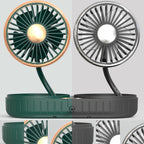 F303 Car USB Fan 12/24V Car Shake Head Fan, F303 (Gold), F303 (Silver)