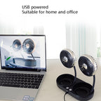 F303 Car USB Fan 12/24V Car Shake Head Fan, F303 (Gold), F303 (Silver)