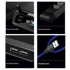 COOLCOLD RGB Notebook Radiator Six Fan Adjustable Laptop Cooling Base, 5V Speed  Colorful Version, 5V Touch 12 Symphony Version