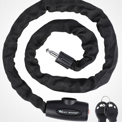 WEST BIKING 0705042 Bicycle Anti-Theft Key Lock Mountain Bike Motorcycle Chain Lock, 0.6M, 0.9M, 1.2M