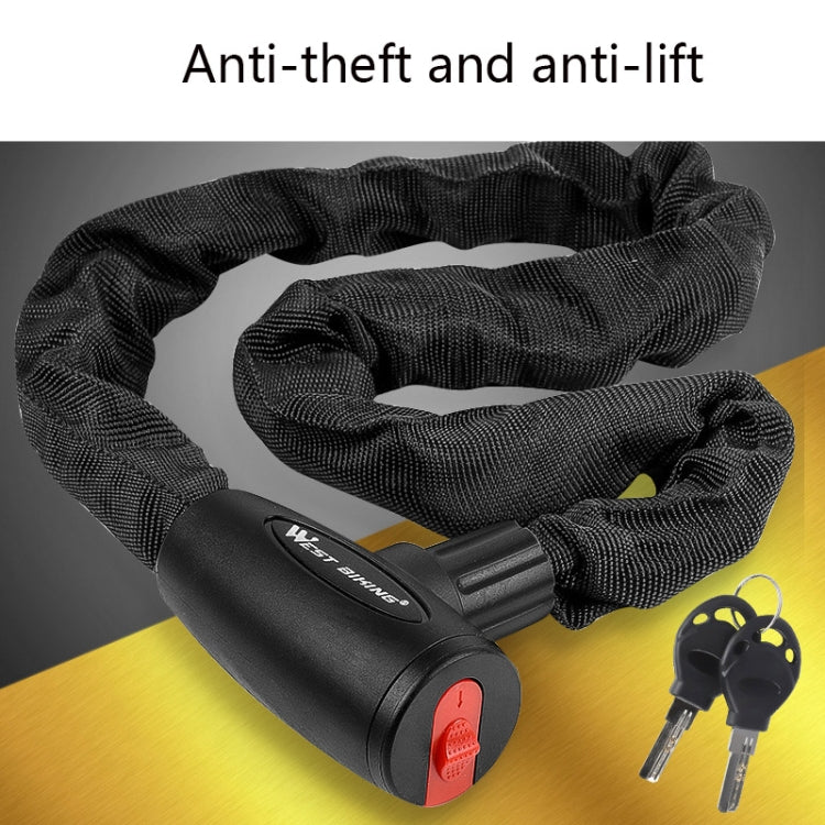 WEST BIKING 0705042 Bicycle Anti-Theft Key Lock Mountain Bike Motorcycle Chain Lock, 0.6M, 0.9M, 1.2M