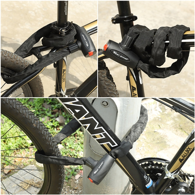 WEST BIKING 0705042 Bicycle Anti-Theft Key Lock Mountain Bike Motorcycle Chain Lock, 0.6M, 0.9M, 1.2M