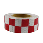 PVC Lattice Reflective Belt Generic Film Traffic Safety Facilities Anti-Collision Warning Stickers, Red White, Blue White, Black Dreen, Red Yellow, Yellow Black, White Green