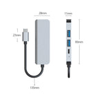 BYL-2011 4 In 1 USB-C / Type-C To 4K HDMI + USB 3.0 + USB 2.0 + PD USB-C / Type-C Charging Ports Multifunctional HUB Docking Station, 4 In 1