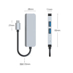 3 In 1 USB-C / Type-C To 4K HDMI + 2 USB 3.0 Ports Multifunctional HUB Docking Station, 3 In 1