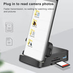 7 In 1 USB-C / Type-C To 2 USB 2.0 + USB 3.0 + 4K HDMI + SD / TF Card Slot + PD USB-C / Type-C Charging Ports Multifunctional HUB Docking Station With Holder, 7 In 1