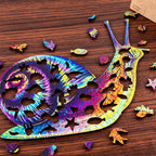 Irregular Wooden Animal Alien Puzzle High-Difficulty Three-Dimensional Puzzle Toy, Snails, Elephant, Dog, Hippocampus, Monkey, Multi-tail Fox, Fox Head, Red Fox, Single Tail Fox, Butterfly, Flamingo, Hexagonal Star, Bull, Leaves, Panda, Moon
