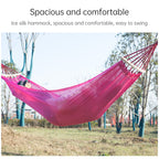 Bending Ice Silk Mesh Hammock Outdoor Hanging Bed Camping  Anti-Sidewall Hammock Swing, Size: 190x130 cm, (Green), 190x130cm(Red), (Pink), (Purple)