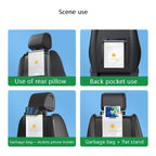 Car Storage Garbage Bag Bracket Car Mobile Phone Tablet Rear Pillow Holder, With Phone Holder Gray, With Phone Holder Black